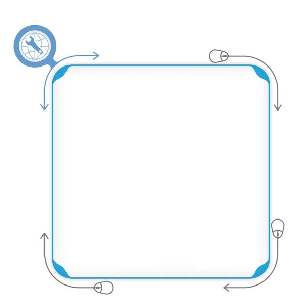 テキストやスパナを埋めるためベクトル ブルー ボックス — ストックベクタ