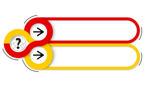 Due fotogrammi per il testo e il punto interrogativo — Vettoriale Stock