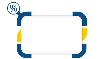 Metin ve yüzde simgesi doldurmak için vektör kutusu