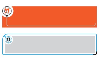 Küre ve tırnak işareti ile metin için basit Banner