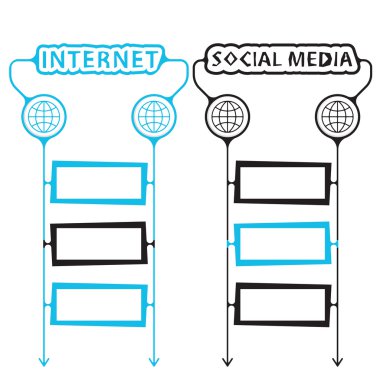 Başlık ve küre simgesi olan iki soyut çerçeve