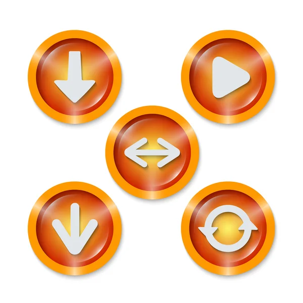 Set of five icons with different arrows — Stock Vector