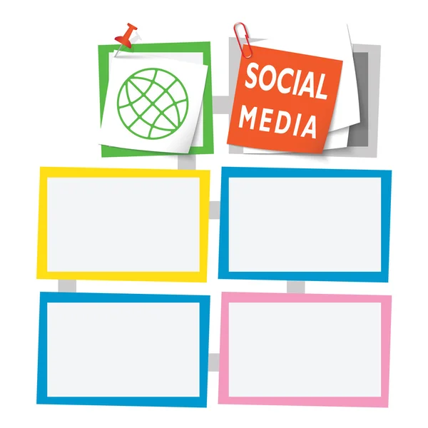 Caixas de texto abstratas coloridas para o seu cabeçalho de texto e mídia social — Vetor de Stock