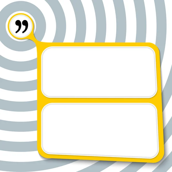 Abstracte gele box voor uw tekst en aanhalingsteken — Stockvector