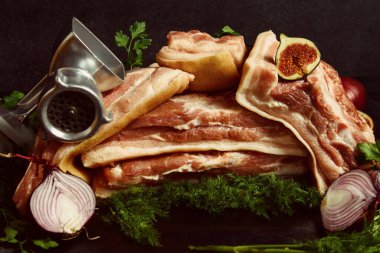 slices of chopped beef