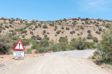 Steep ascend warning in the Mountain Zebra National Park clipart