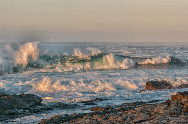 Ondas en los primeros rayos del sol — Foto de Stock