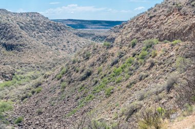 Venterstad ve Steynsburg arasındaki yolda dağ geçidi
