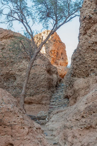 Camino Que Conduce Fuera Del Cañón Sesriem Cerca Sossuvlei Namibia — Foto de Stock