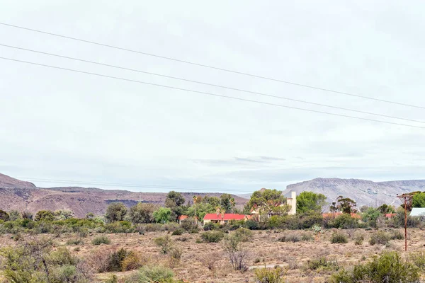 Una Vista Nelspoort Cabo Karoo Occidental Edificio Iglesia Visible — Foto de Stock