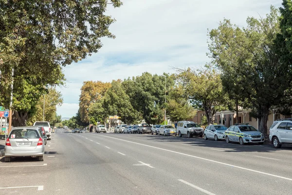 Villiersdorp Südafrika April 2021 Ein Straßenbild Geschäfte Und Fahrzeuge Villiersdorp — Stockfoto