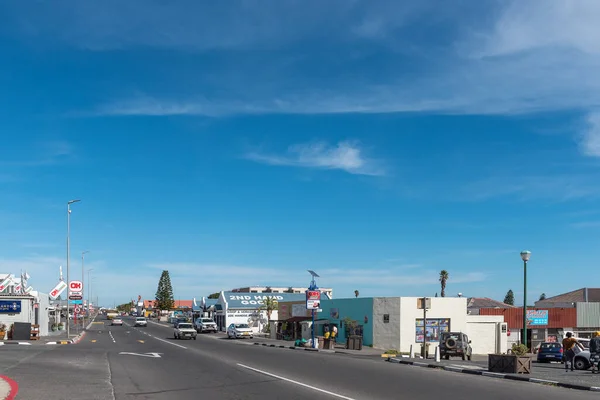 Gansbaai Sudáfrica Abril 2021 Escena Callejera Con Negocios Vehículos Gansbaai — Foto de Stock