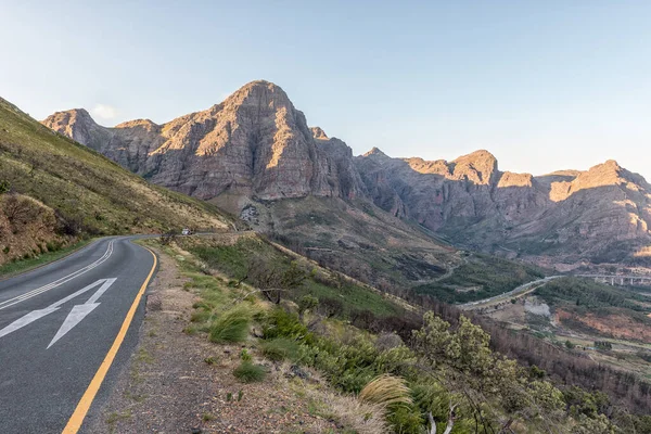 View Toitskloof Pass Road Western Exit Huguenot Tunnel Paarl Western Stock Picture