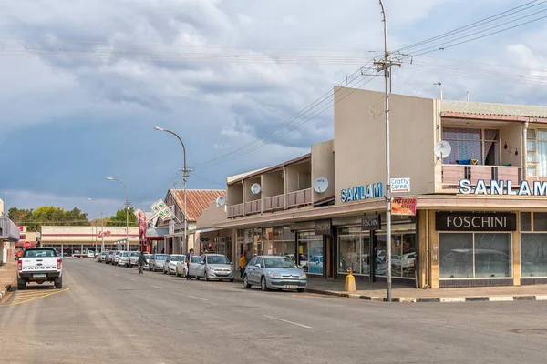 Burgersdorp South Africa Kwiecień 2021 Scena Uliczna Przedsiębiorstwami Ludźmi Pojazdami — Zdjęcie stockowe