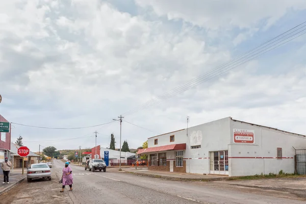 Steynsburg Sudáfrica Abril 2021 Una Escena Callejera Con Negocios Personas — Foto de Stock