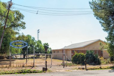 ALIWAL Kuzey, Güney Afrika - 23 Nisan 2021 Aliwal Kuzey Bowling Kulübü 'nün girişi ve binası