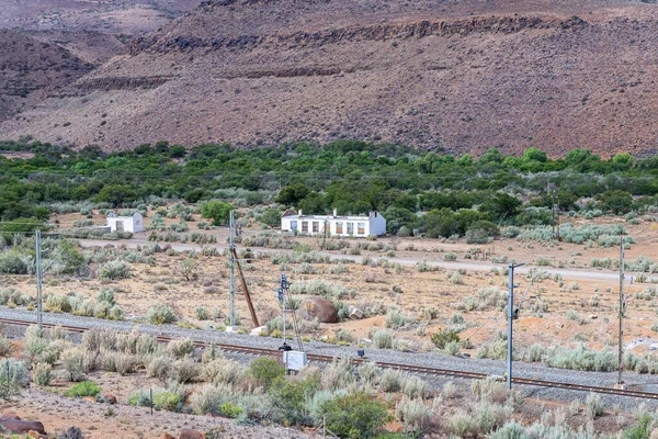 Ruínas Lado Linha Férrea Nelspoort Cabo Karoo Ocidental — Fotografia de Stock