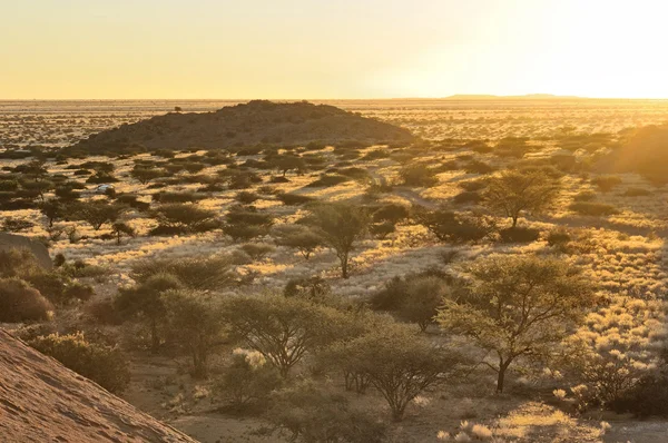 Zonsondergang vanaf spitzkoppe, Namibië — Stockfoto