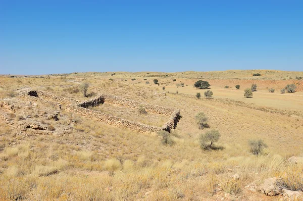 De stenen behuizing van de historische kolonist voor schapen en runderen — Stockfoto