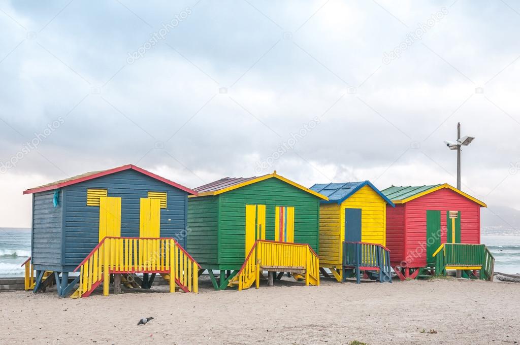 Multi-colored beach huts at Muizenberg