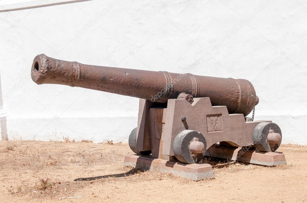 Rusty old cannon at the historic Powder Magazine in Stellenbosch