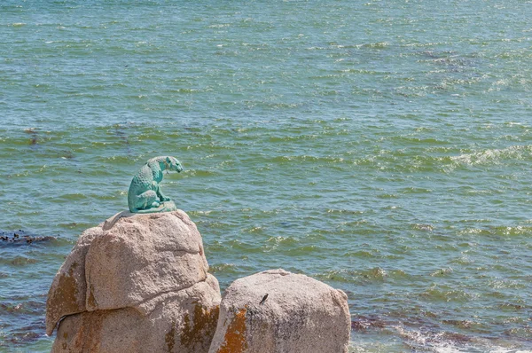 Bronze leopard of Hout Bay — Stock Photo, Image