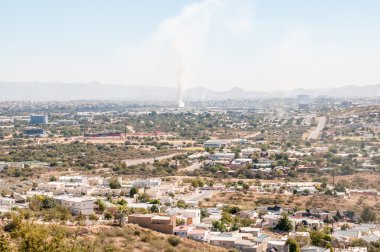 Hazy view of Windhoek from the south 