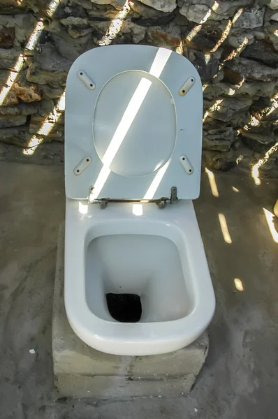 Modern version of a long-drop toilet — Stock Photo, Image