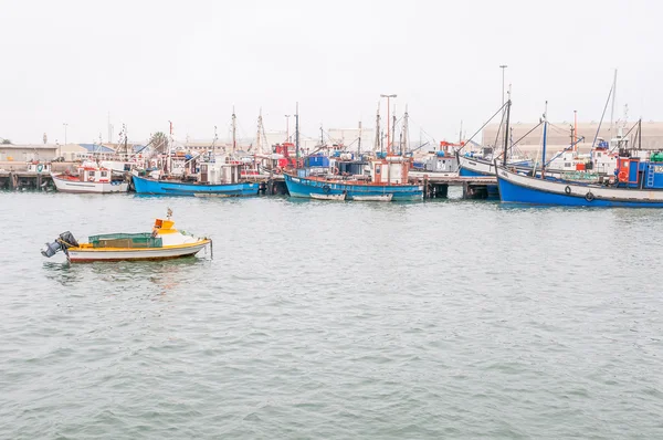 Fishing boats at the harbor in Luderitz — Stock Photo, Image