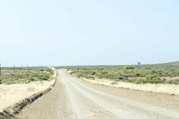 Estrada típica de cascalho Karoo — Fotografia de Stock