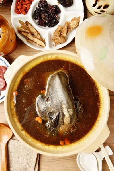 Zupa z kurczaka czarny — Zdjęcie stockowe