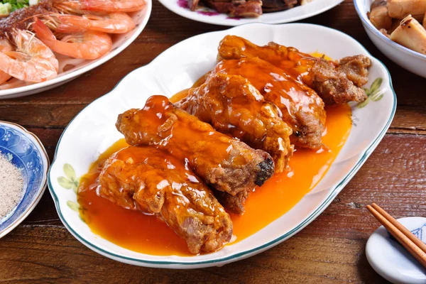 Pork ribs with orange sauce — Stock Photo, Image