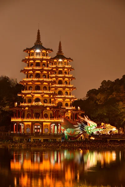 Tygrysa i smoka pagody — Zdjęcie stockowe