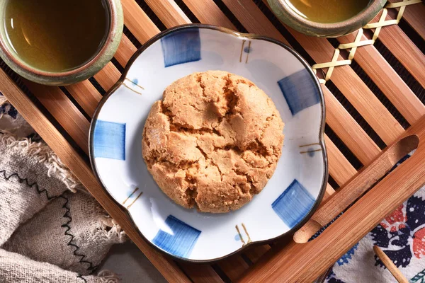 Galleta Nuez Crujiente Plato — Foto de Stock