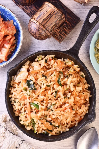 Japchae Riso Fritto Padella Ghisa — Foto Stock