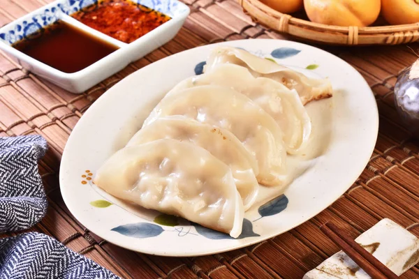 Stekta Dumplings Mest Populära Delikatesserna Taiwan — Stockfoto