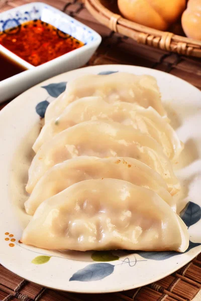 Stekta Dumplings Mest Populära Delikatesserna Taiwan — Stockfoto