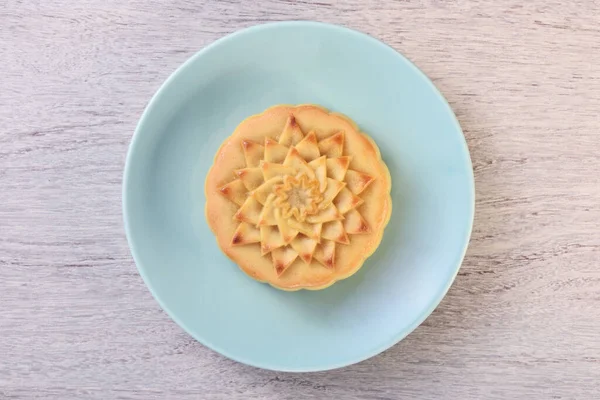 Gâteau Lune Ananas Dans Assiette — Photo