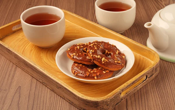 Chocolate ring cookies — Stock Photo, Image