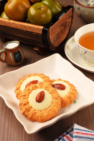 Galletas de almendras de chocolate blanco — Foto de Stock