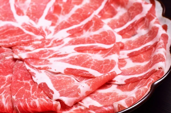 Горячий горшок Ингредиенты - Тонко нарезанное мясо — стоковое фото