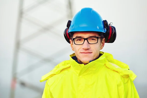 Worker with helmet