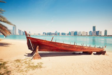 Abu Dabi 'de güneşli bir gün.