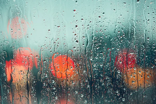 Raindrop on the window of the car — Stock Photo, Image