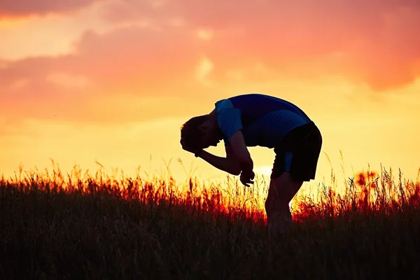 Corridore al tramonto — Foto Stock