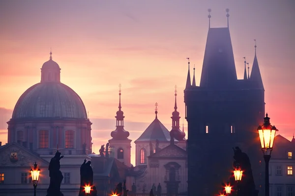 Foggy morning in Prague — Stock Photo, Image