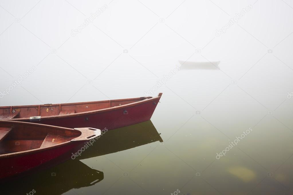 Boats in mysterious fog