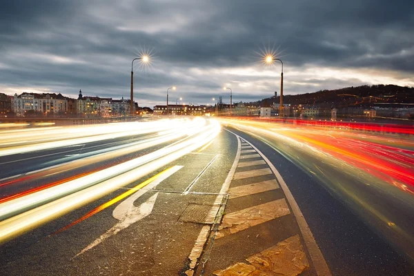 Night traffic in the city — Stock Photo, Image