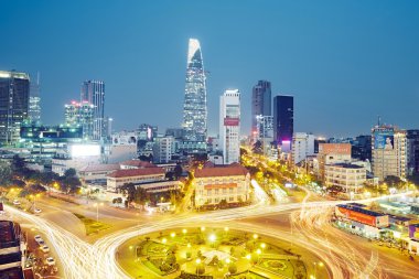 Akşam trafik Ho Chi Minh City