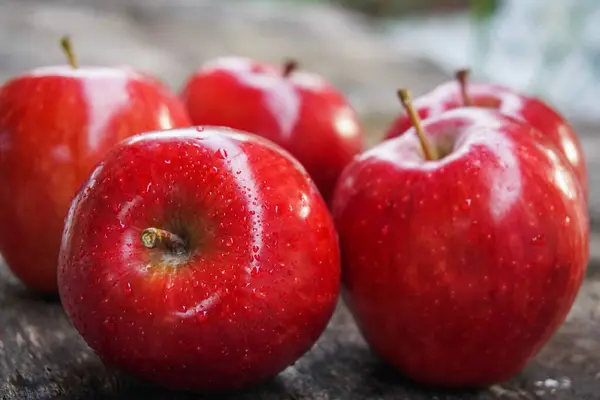 Taze Kırmızı Elma Arkaplanı — Stok fotoğraf